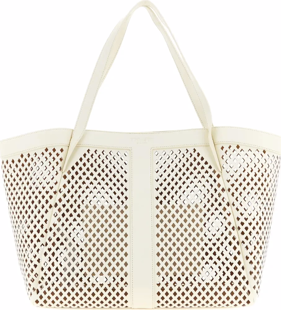 Twinset White Leather Tote Bag