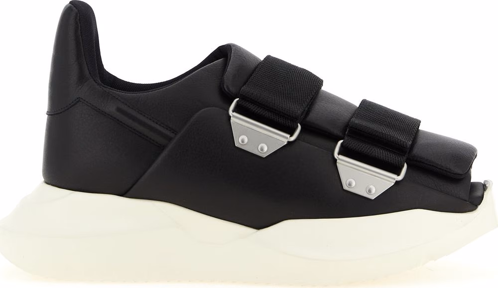 Rick Owens Black Calfskin Athletic Sneakers