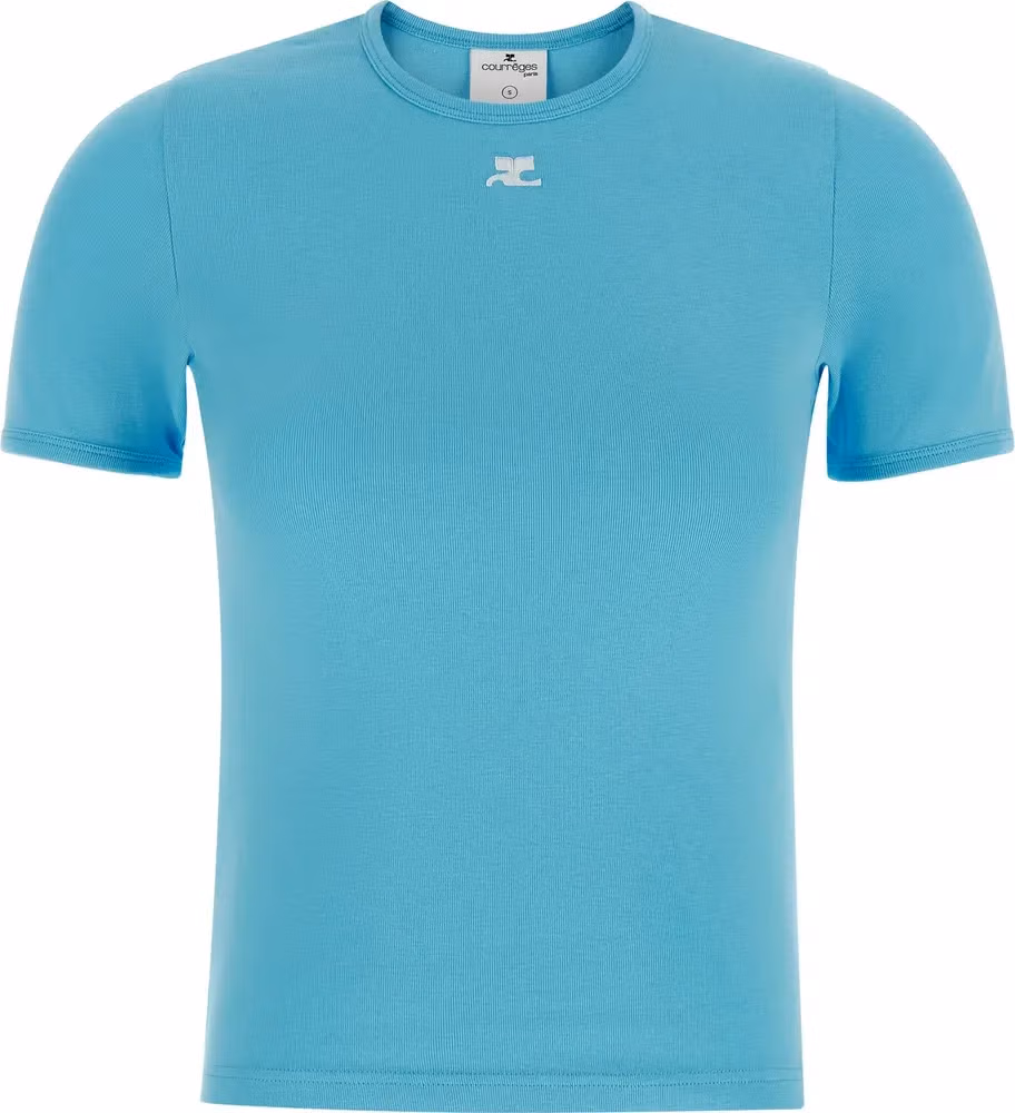 Courrèges Blue Cotton T-Shirt