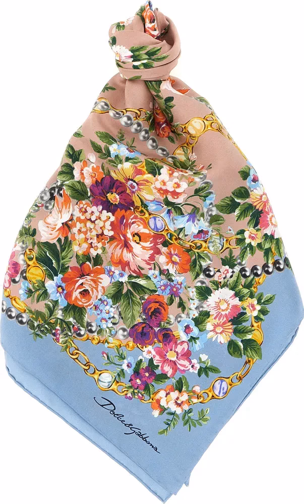 Dolce & Gabbana Blue Silk Scarf