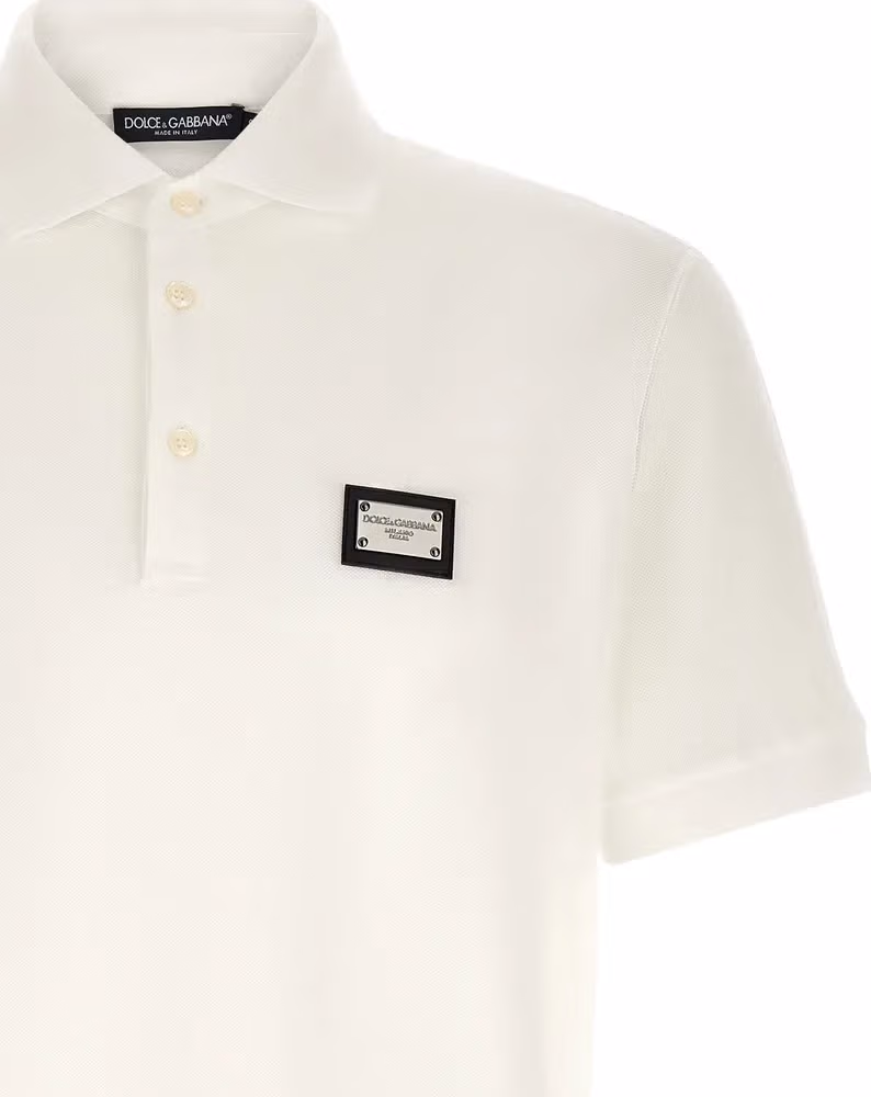 Dolce & Gabbana White Cotton Polo Shirt