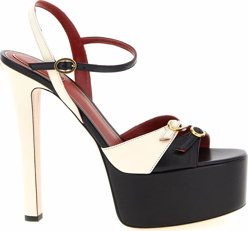 Valentino Garavani Bicolor Calfskin Stiletto Heel Sandals