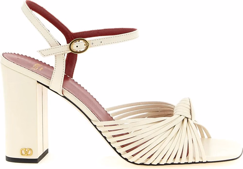 Valentino Garavani White Goatskin Stiletto Heel Sandals