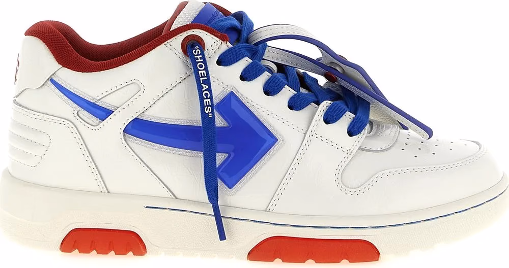 Off-White Blue Leather Athletic Sneakers