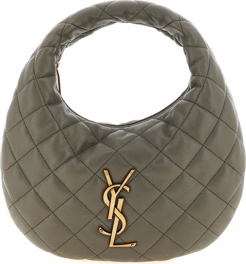 Saint Laurent Gray Lamb Leather Handbag