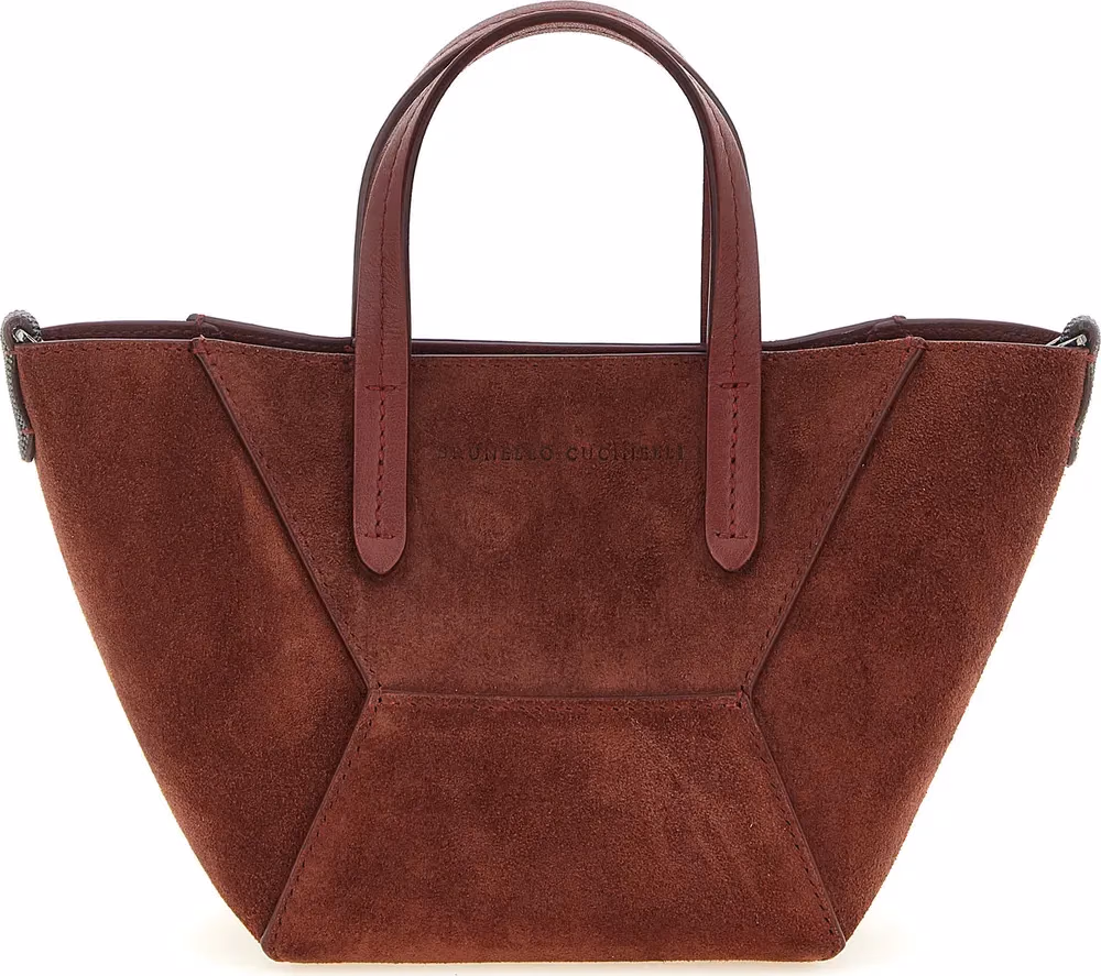 Brunello Cucinelli Bordeaux Calfskin Handbag