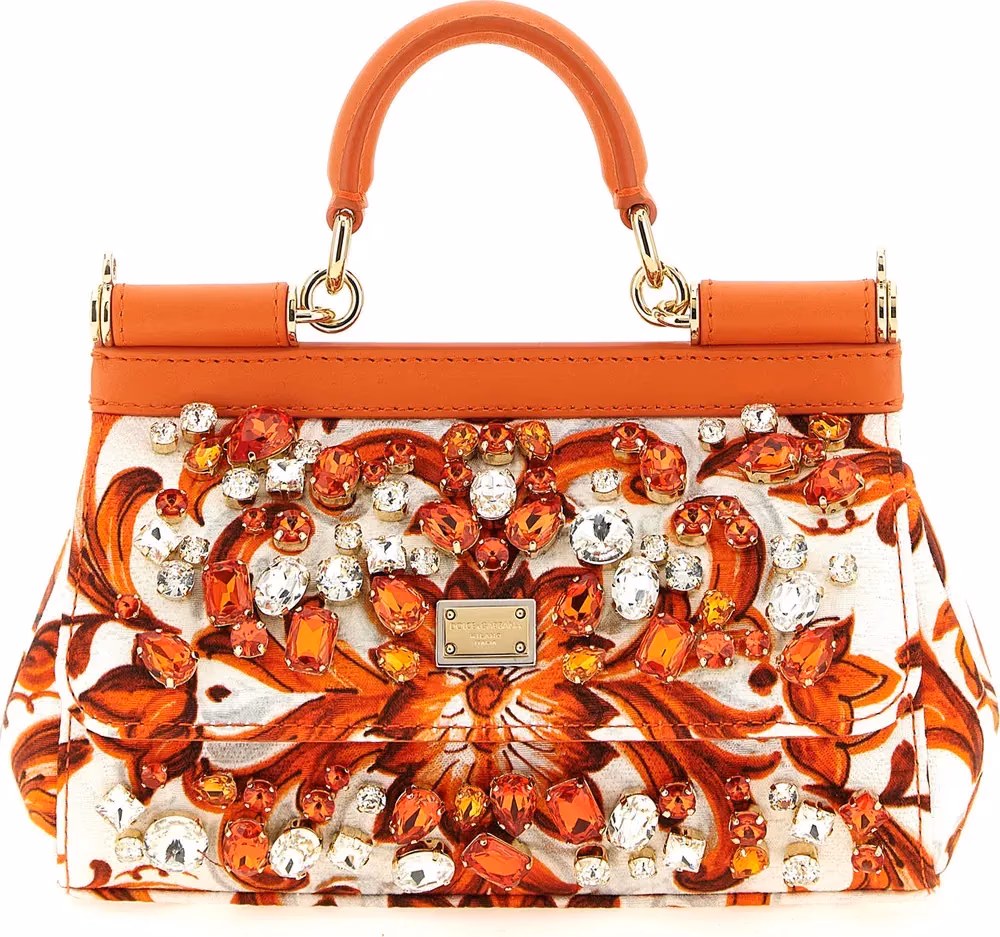 Dolce & Gabbana Orange Cotton Handbag