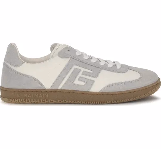 Balmain White Calf Leather Bos Taurus Athletic Sneakers