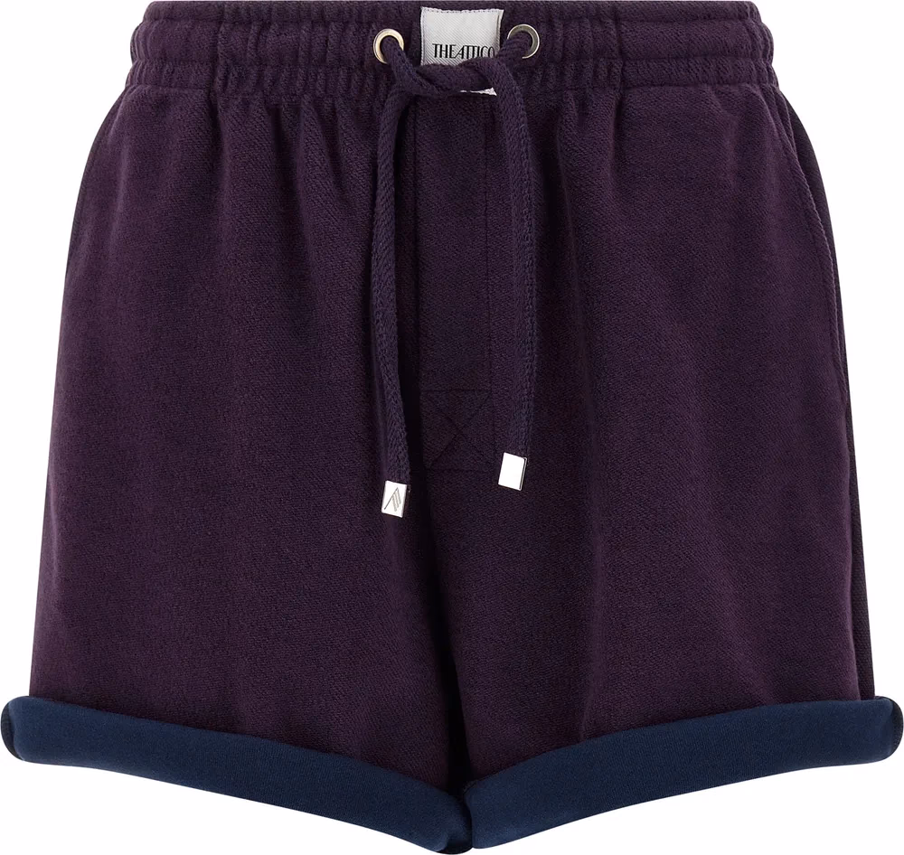 The Attico Purple Cotton Bermuda Shorts