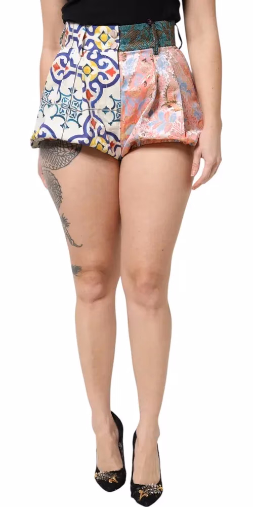 Dolce & Gabbana Multicolor High Waist Women Hot Pants Shorts