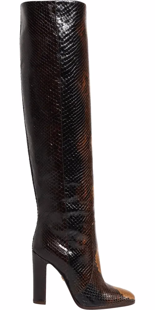 Dolce & Gabbana Brown Exotic Leather Knee High Boots Shoes