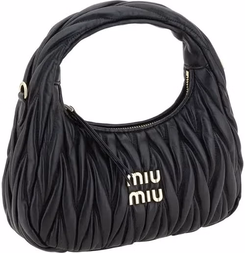 Miu Miu Black Calf Leather Bos Taurus Handbag