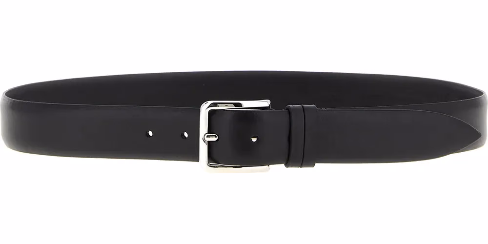 ZERBINI CLAUDIO Black Leather Regular Belt