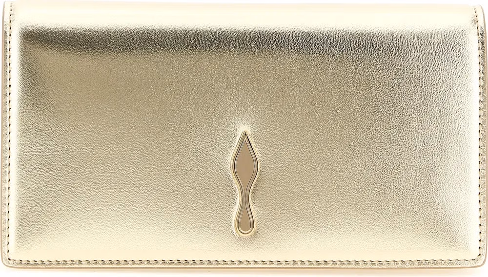 Christian Louboutin Gold Lambskin Clutch Bag