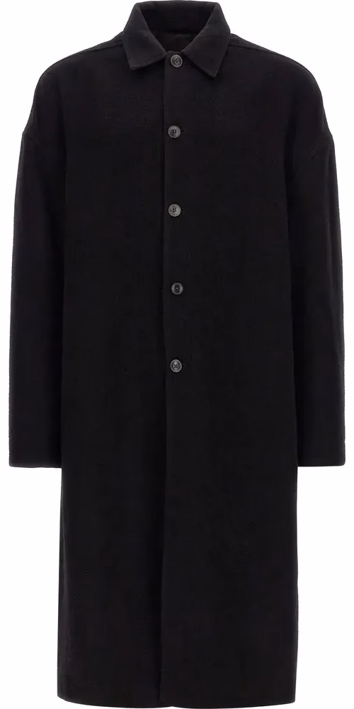 Rick Owens Black Virgin Wool Coat