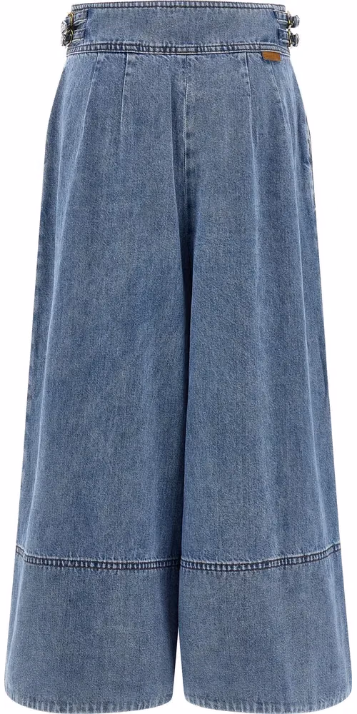 Zimmermann Blue Cotton Cropped Jeans