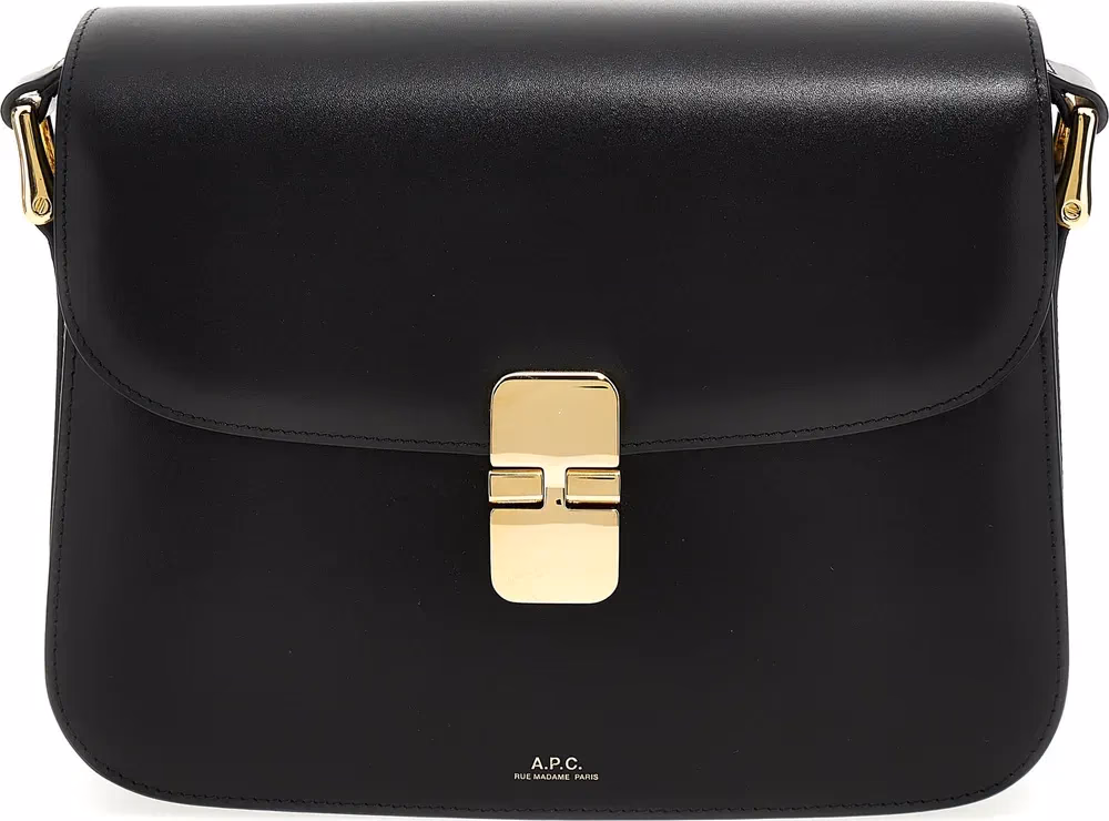 A.P.C. Black Cowhide Crossbody Bag