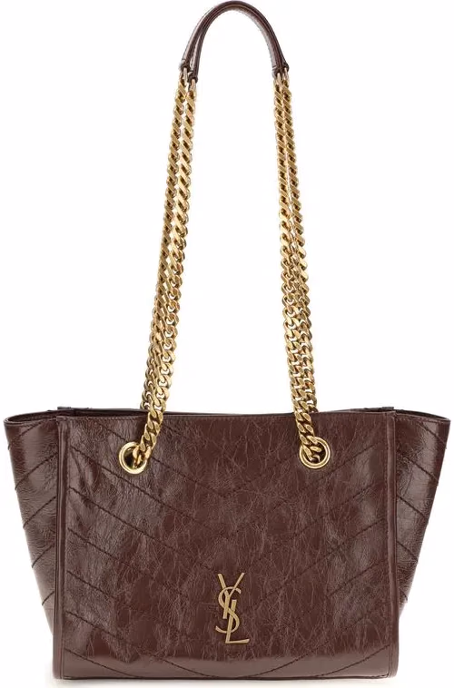 Saint Laurent Brown Calf Leather Bos Taurus Shoulder Bag