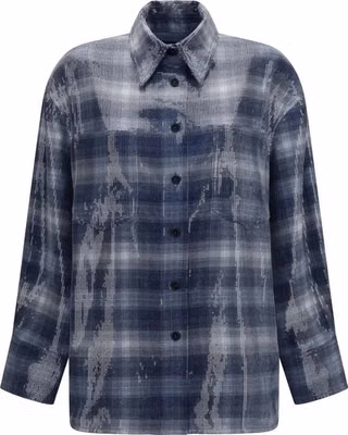 Blue Polyester Pattern Shirt