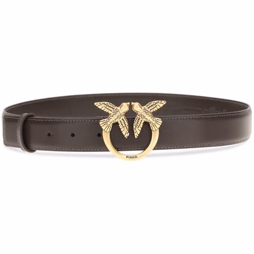 PINKO Brown Calf Leather Bos Taurus Regular Belt