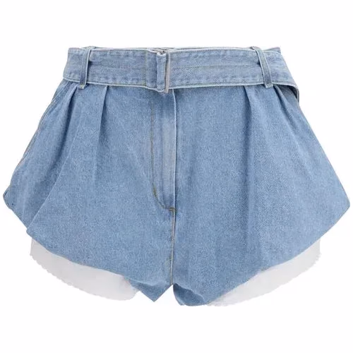 Magda Butrym Blue Cotton Bermuda Shorts