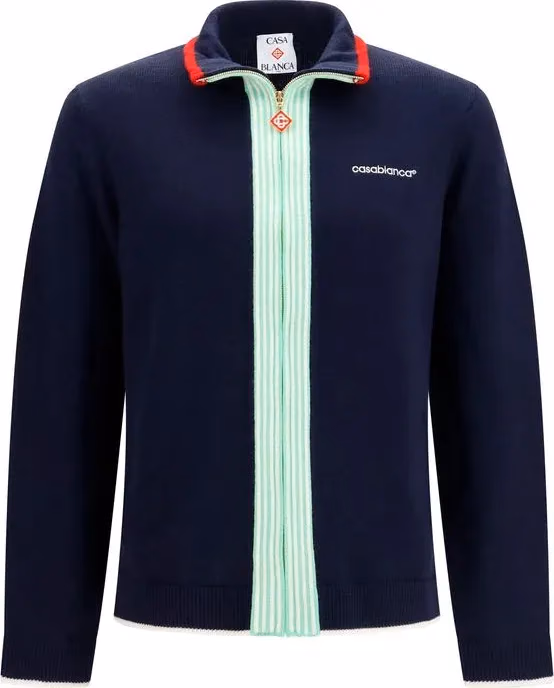 Casablanca Blue Wool Oves Aries Full-Length Jacket