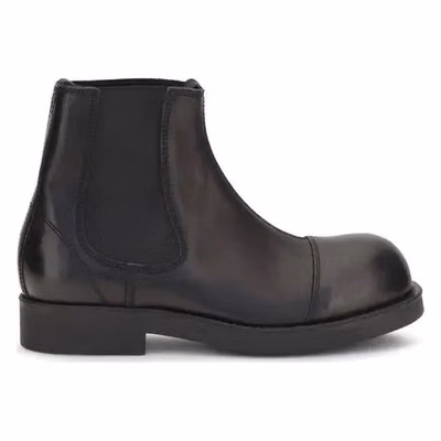 Black Calf Leather Bos Taurus Chelsea Boots