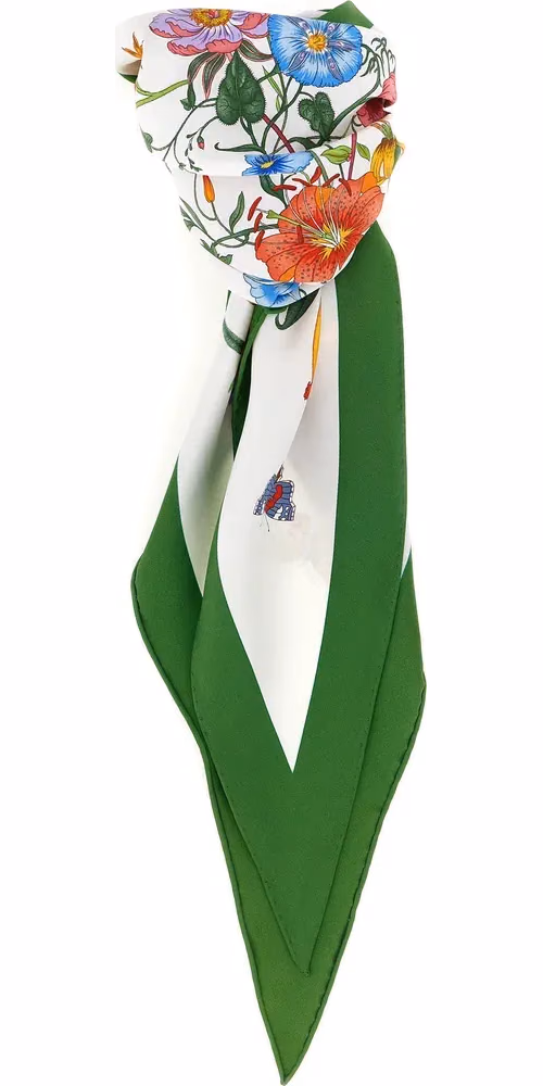 Gucci White Silk Foulard
