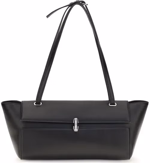 Savette Black Calf Leather Bos Taurus Shoulder Bag