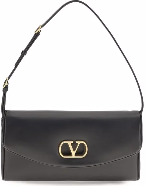 Valentino Garavani Black Calf Leather Bos Taurus Shoulder Bag