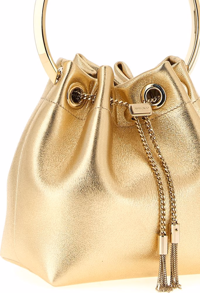 Jimmy Choo Gold Lamb Leather Handbag