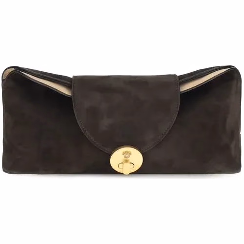 Versace Brown Calf Leather Bos Taurus Clutch Bag