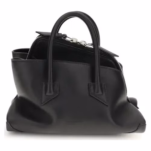 The Attico Black Calf Leather Bos Taurus Handbag