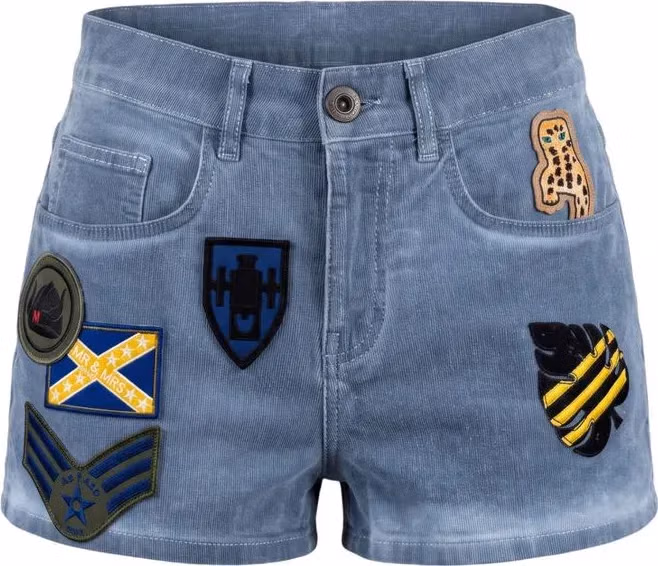 Mr&Mrs Italy Blue Cotton Women Shorts