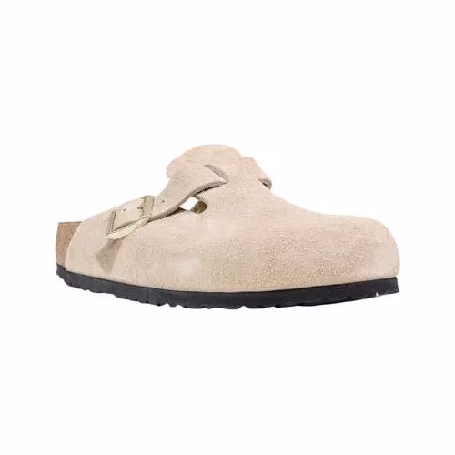Birkenstock Beige Suede Leather Clogs