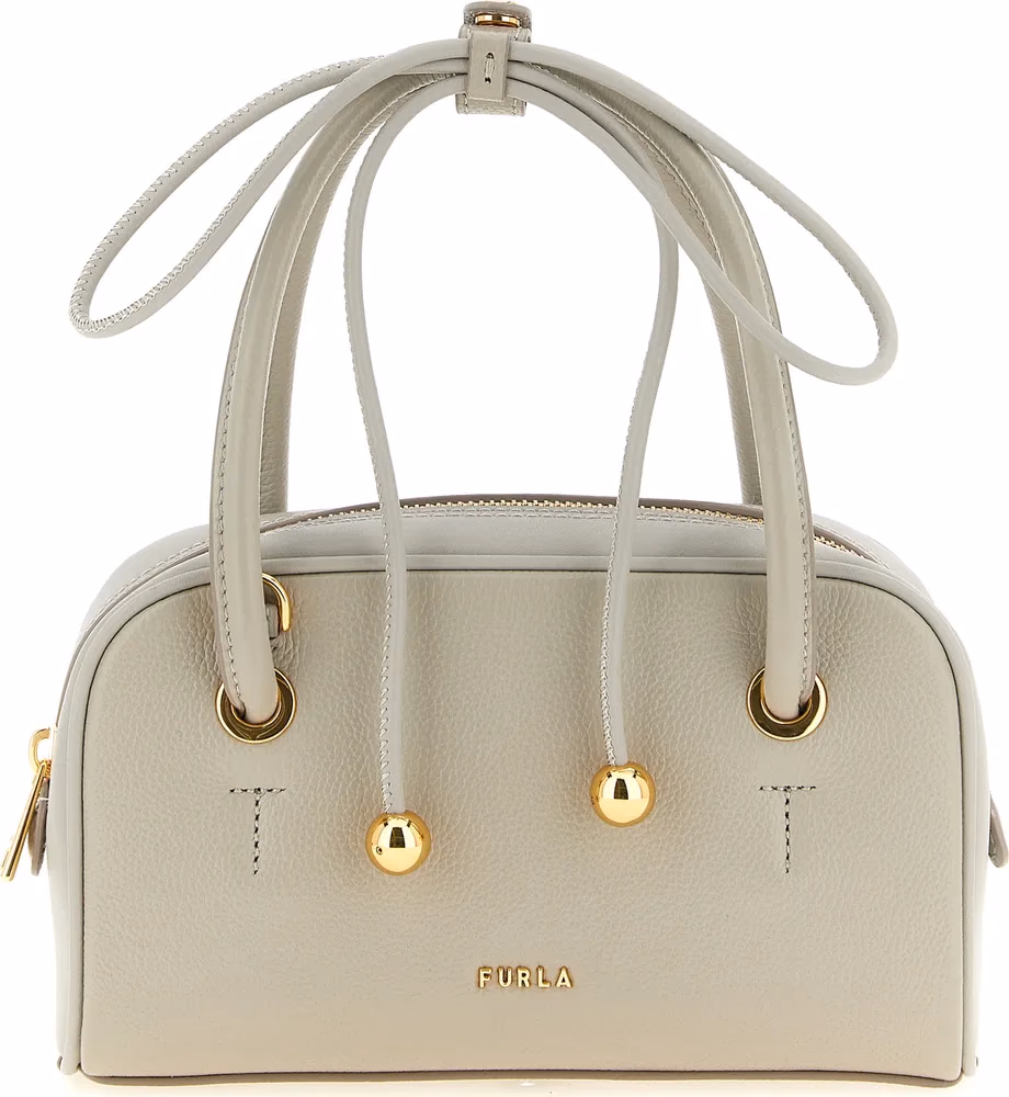 Furla Gray Calfskin Handbag