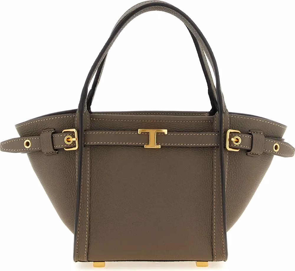 Tod's Gray Calfskin Tote Bag
