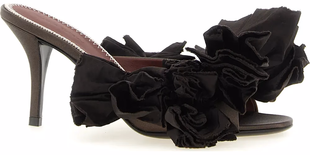 Magda Butrym Brown Viscose Stiletto Heel Sandals