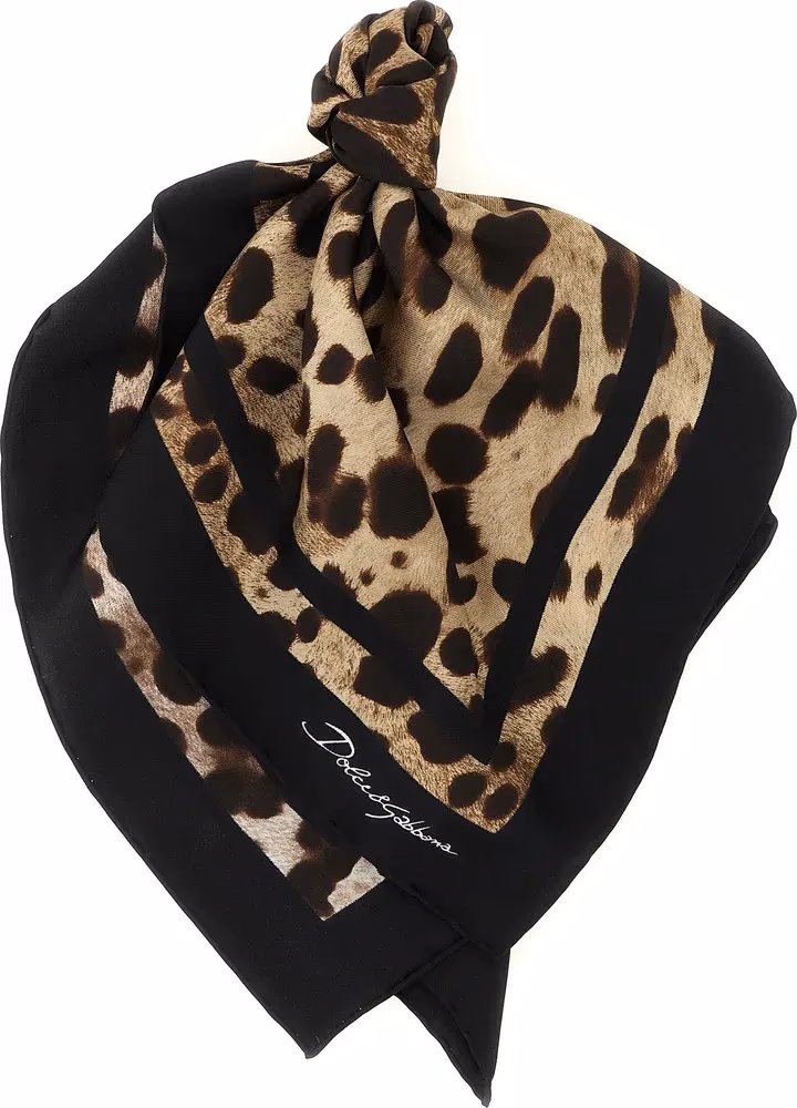 Dolce & Gabbana Brown Silk Scarf