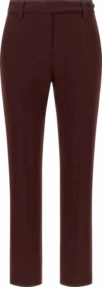 Brunello Cucinelli Bordeaux Cotton Casual Pants