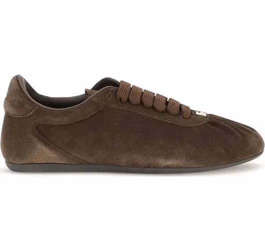 Dolce & Gabbana Brown Suede Leather Low Top Sneakers