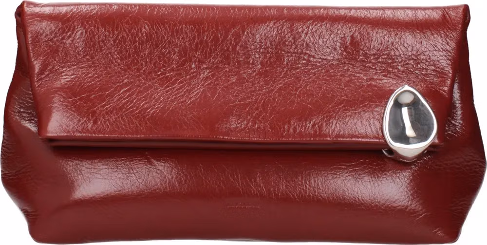 Jil Sander Red Leather Clutch Bag