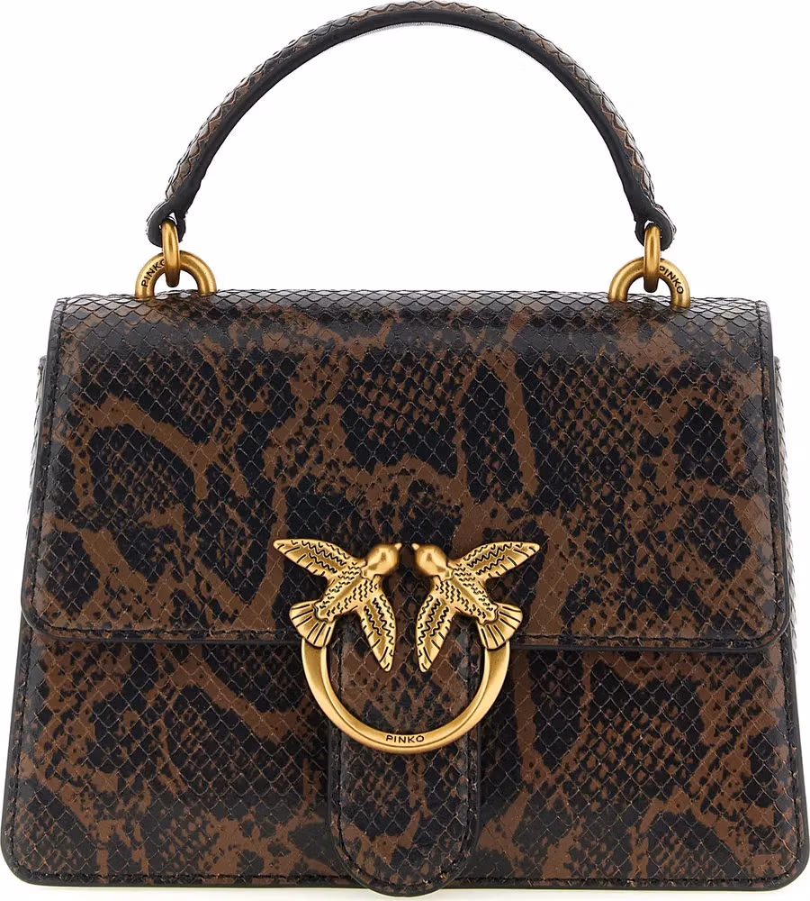PINKO Brown Calfskin Handbag