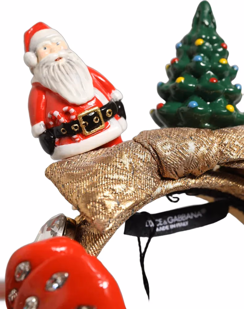 Dolce & Gabbana Multicolor Glittery Christmas Themed Headwear Headband