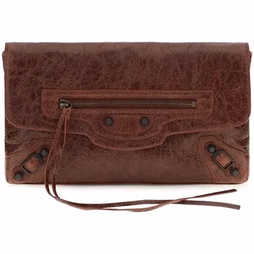 Balenciaga Bordeaux Lamb Ovis Aries Aries Clutch Bag