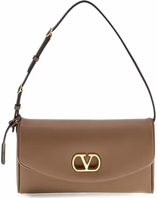 Valentino Garavani Brown Calf Leather Bos Taurus Shoulder Bag