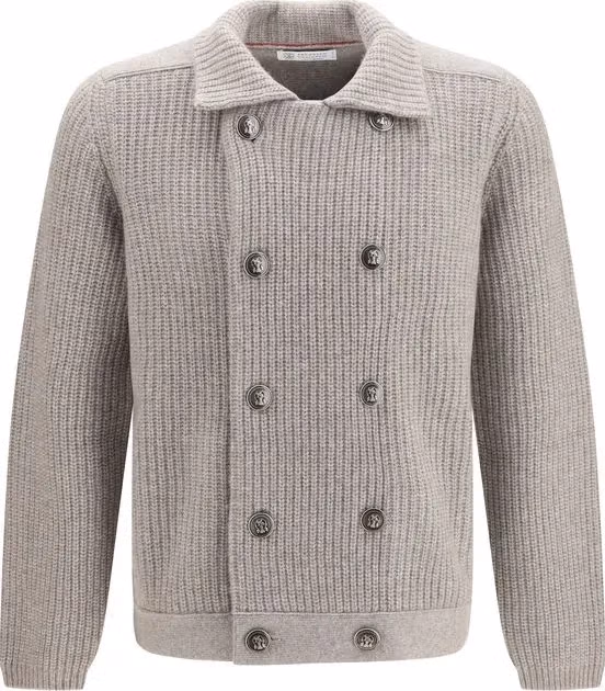 Brunello Cucinelli Gray Cashmere Cardigan