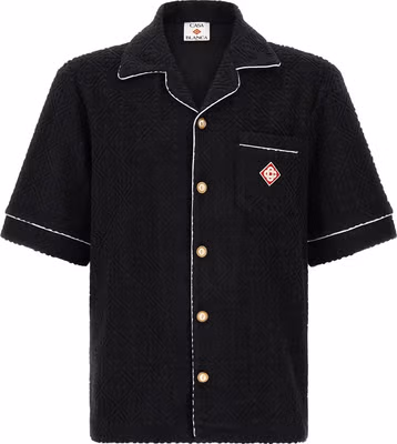 Black Cotton Pattern Shirt