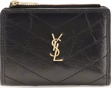 Saint Laurent Black Calf Leather Bos Taurus Wallet