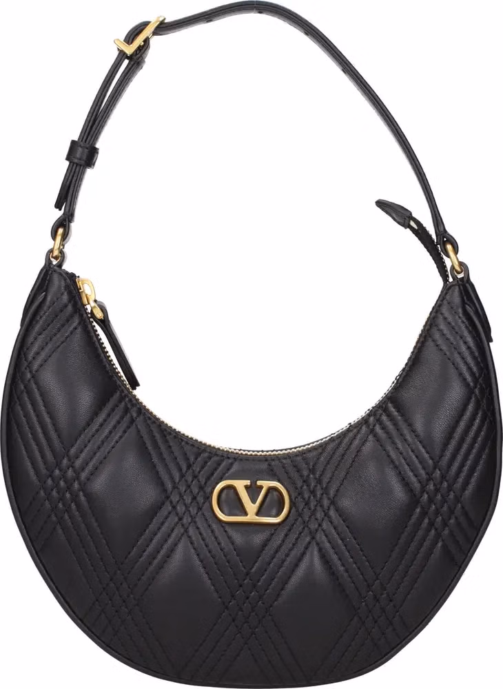 Valentino Garavani Black Leather Shoulder Bag
